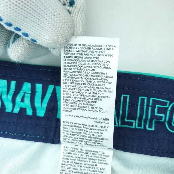 Old Navy California Boardshorts Mens 36x9" Green Striped Swim Stretch - Picture 5 of 8